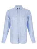Polo Ralph Lauren Blaue Leinenbluse