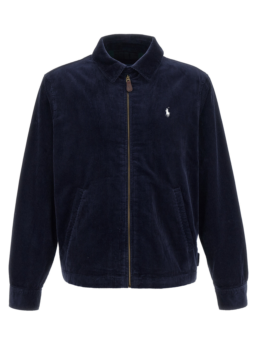 Polo Ralph Lauren Blaue Baumwolljacke in voller Länge