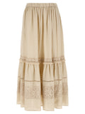 Max Mara Beige Leinen-Minirock