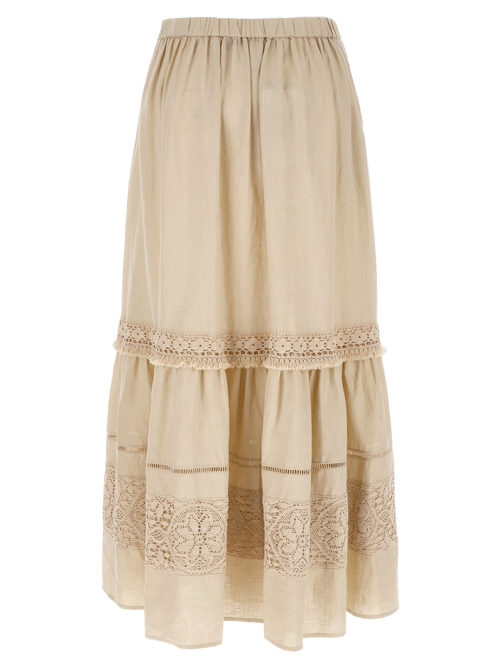 Max Mara Beige Leinen-Minirock