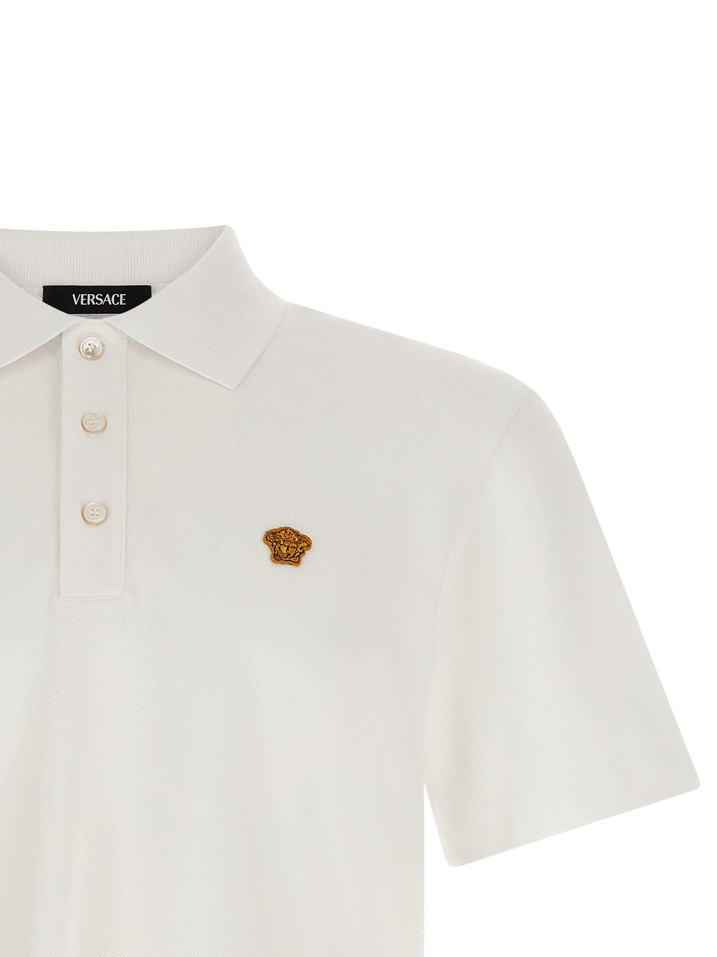 Versace Weißes Poloshirt aus Baumwolle