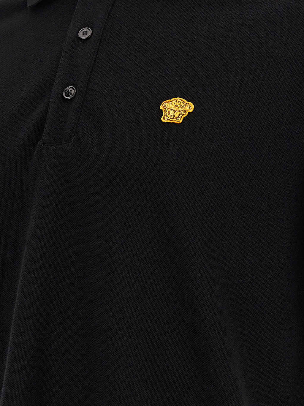 Versace Schwarzes Baumwoll-Poloshirt