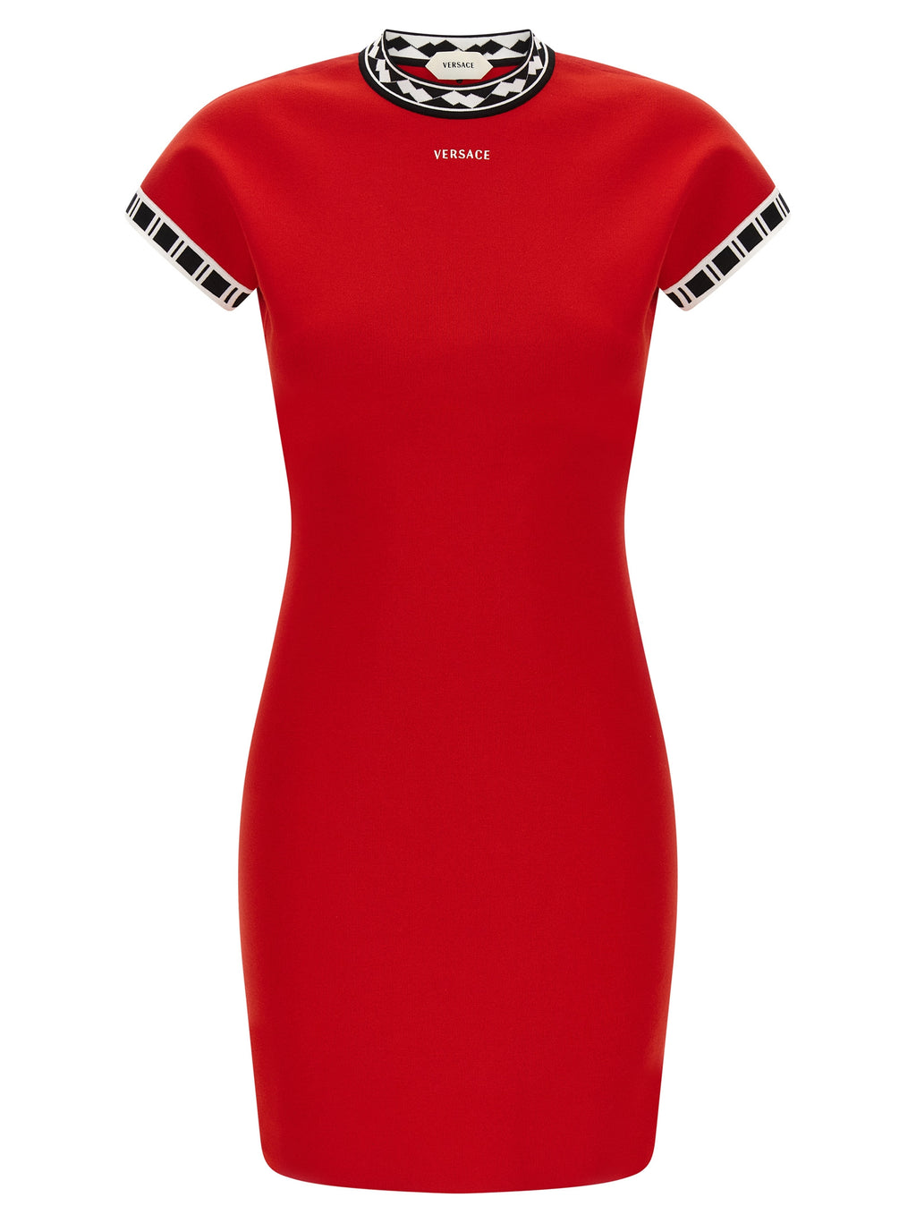 Versace Kurzes Kleid aus mehrfarbiger Baumwolle