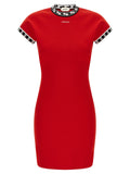 Versace Kurzes Kleid aus mehrfarbiger Baumwolle