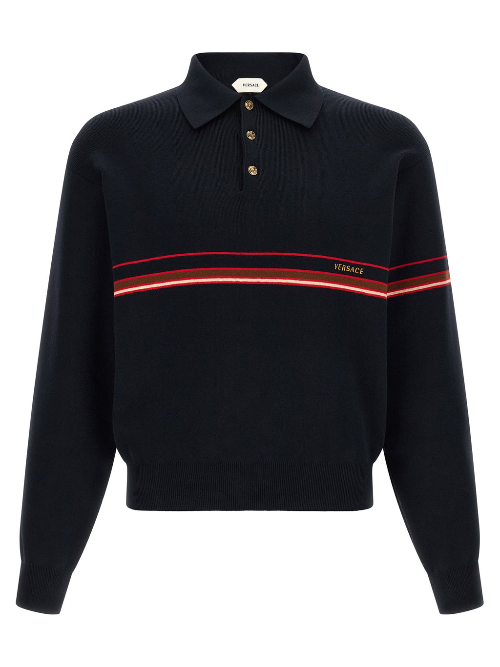 Versace Blaues Baumwoll-Polohemd