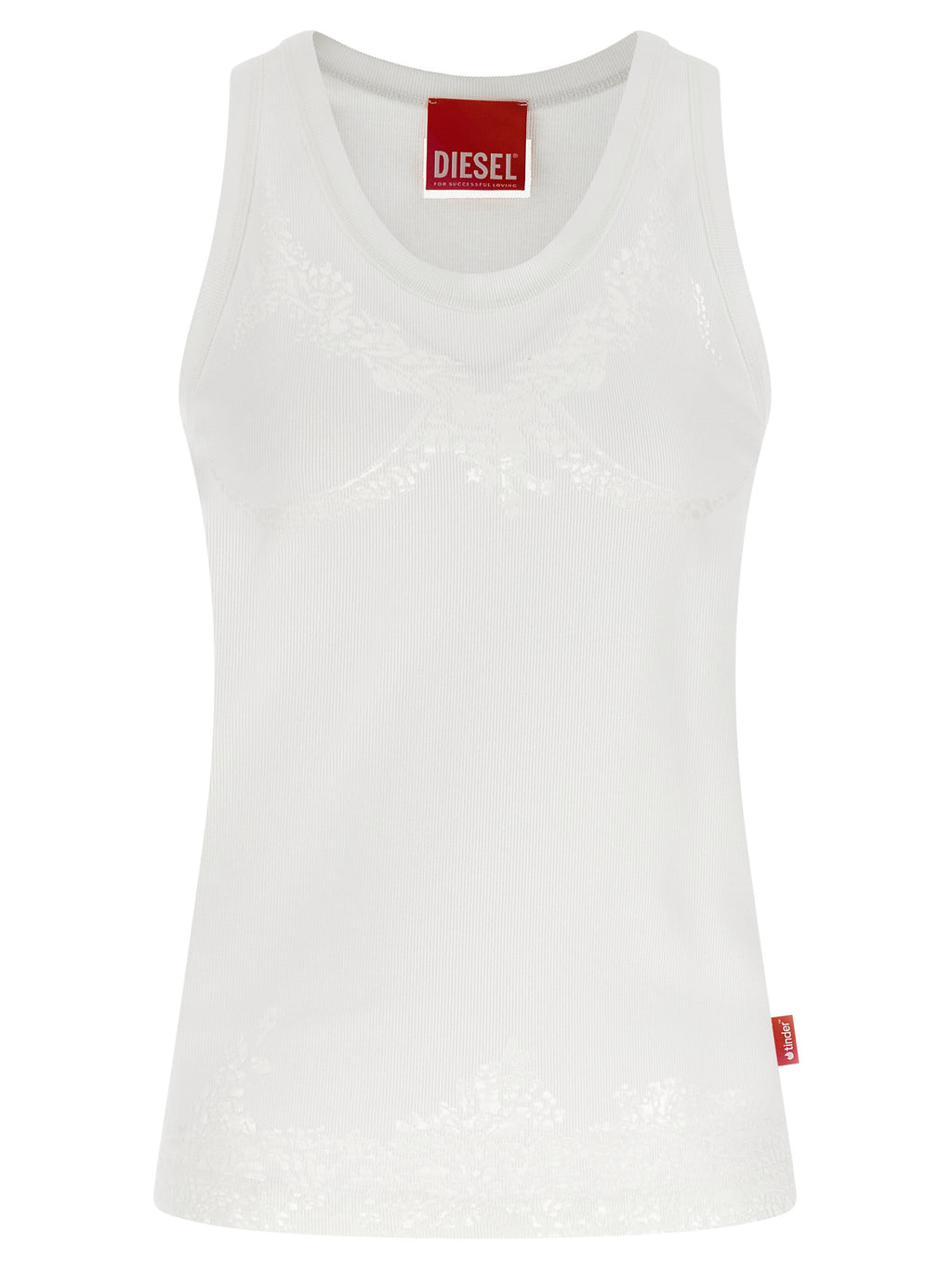 Diesel Weiße Baumwoll-Tanktops