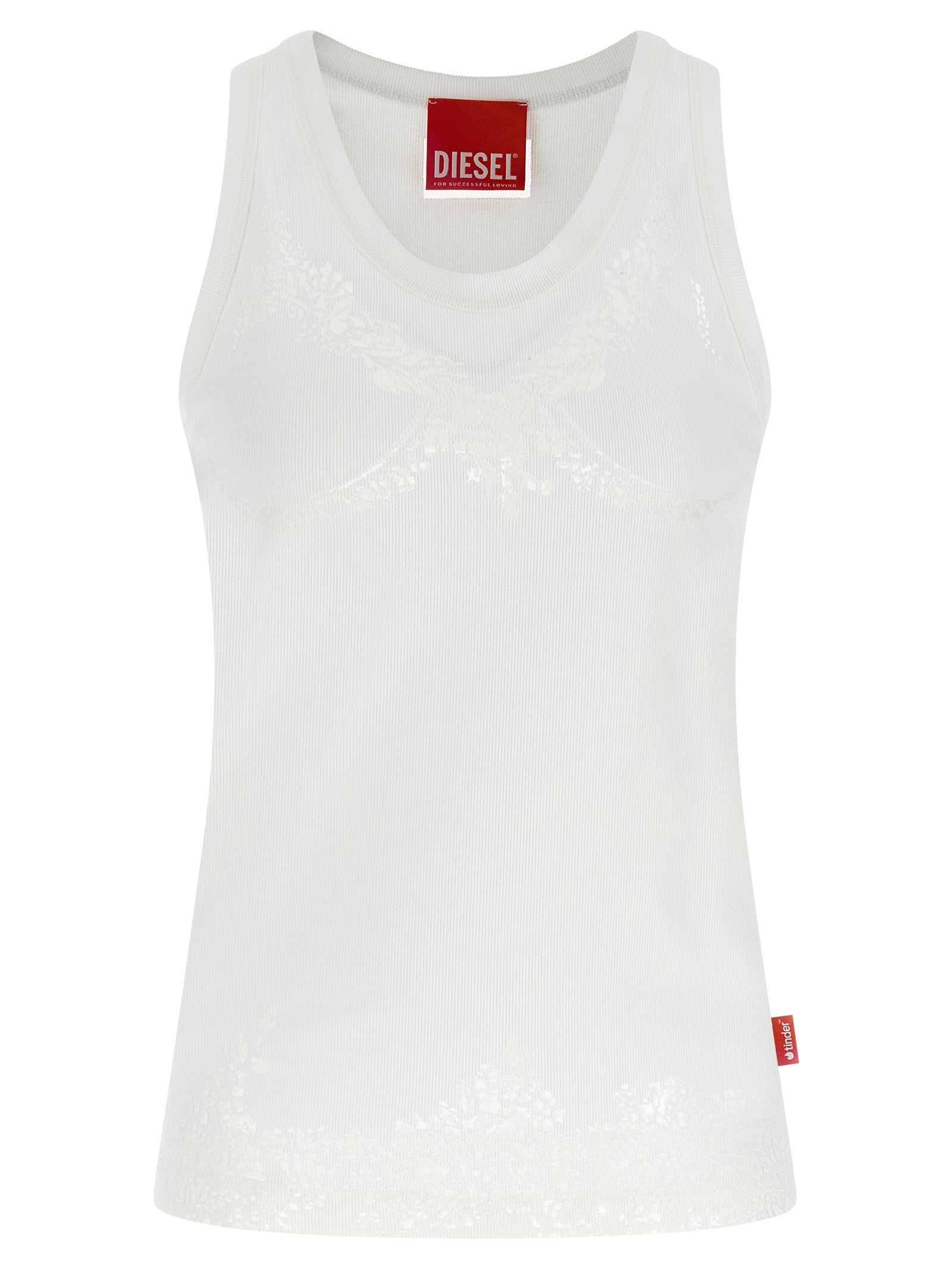 Diesel Weiße Baumwoll-Tanktops