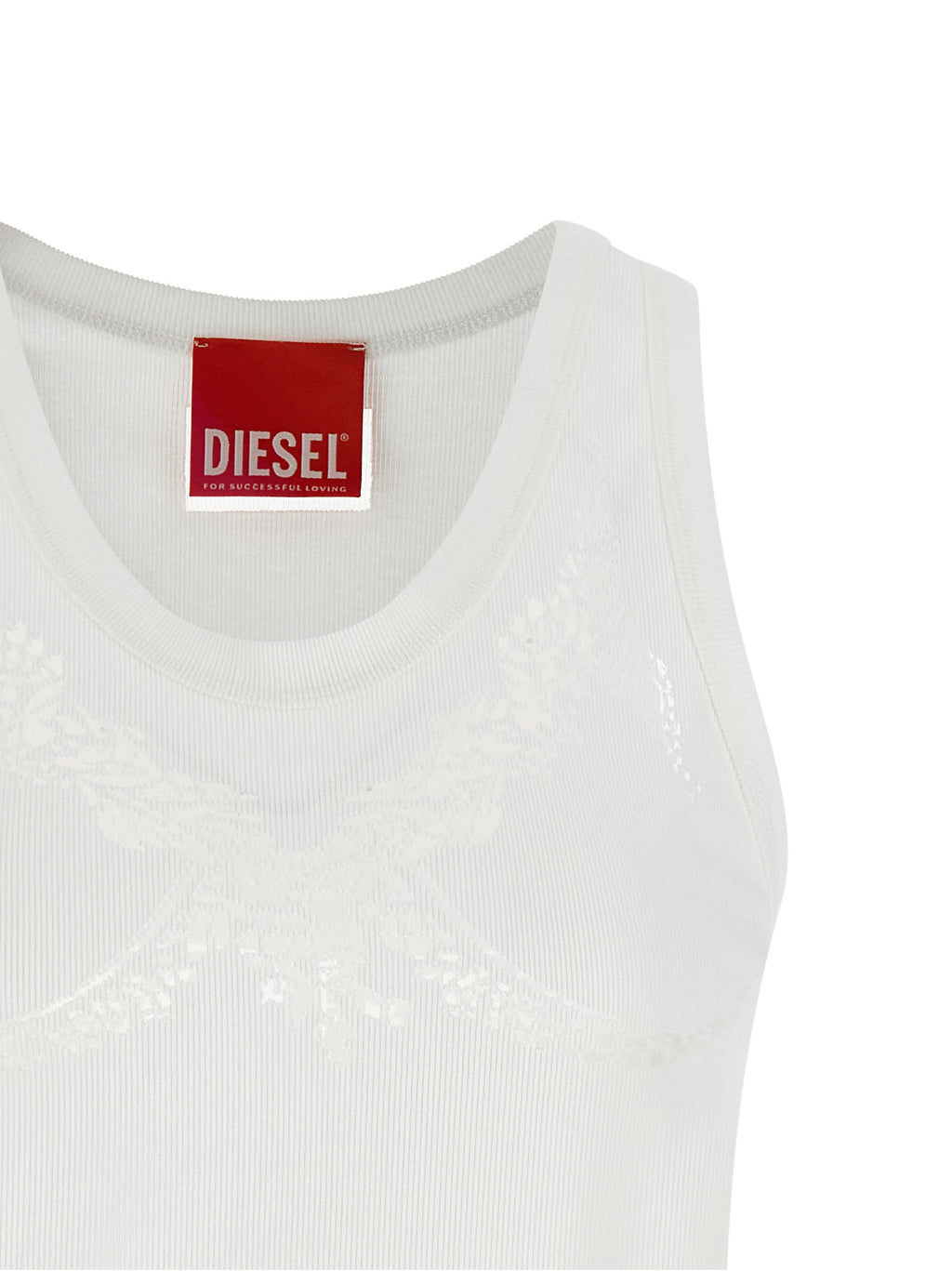 Diesel Weiße Baumwoll-Tanktops