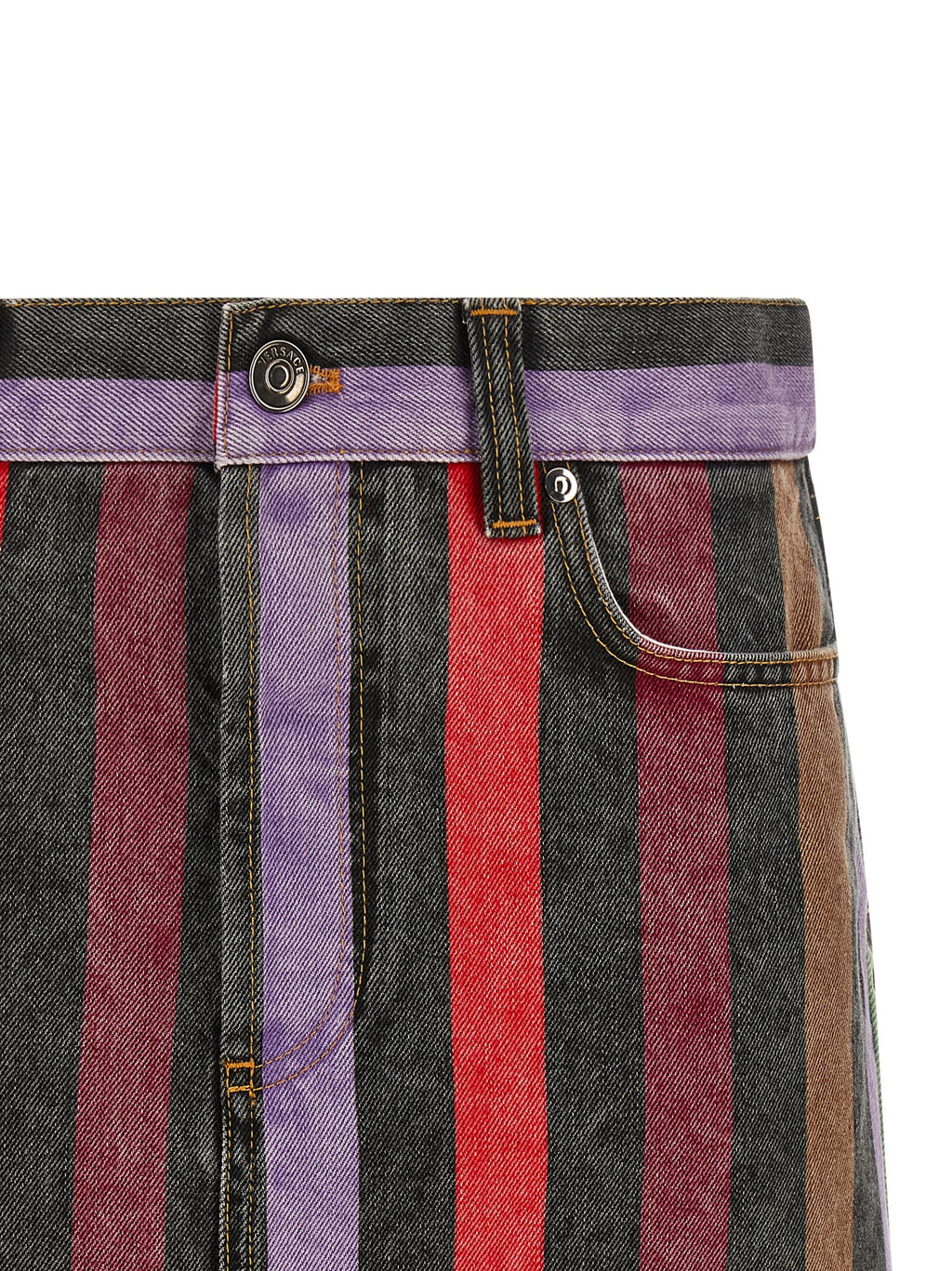 Versace Mehrfarbiger langer Baumwollrock