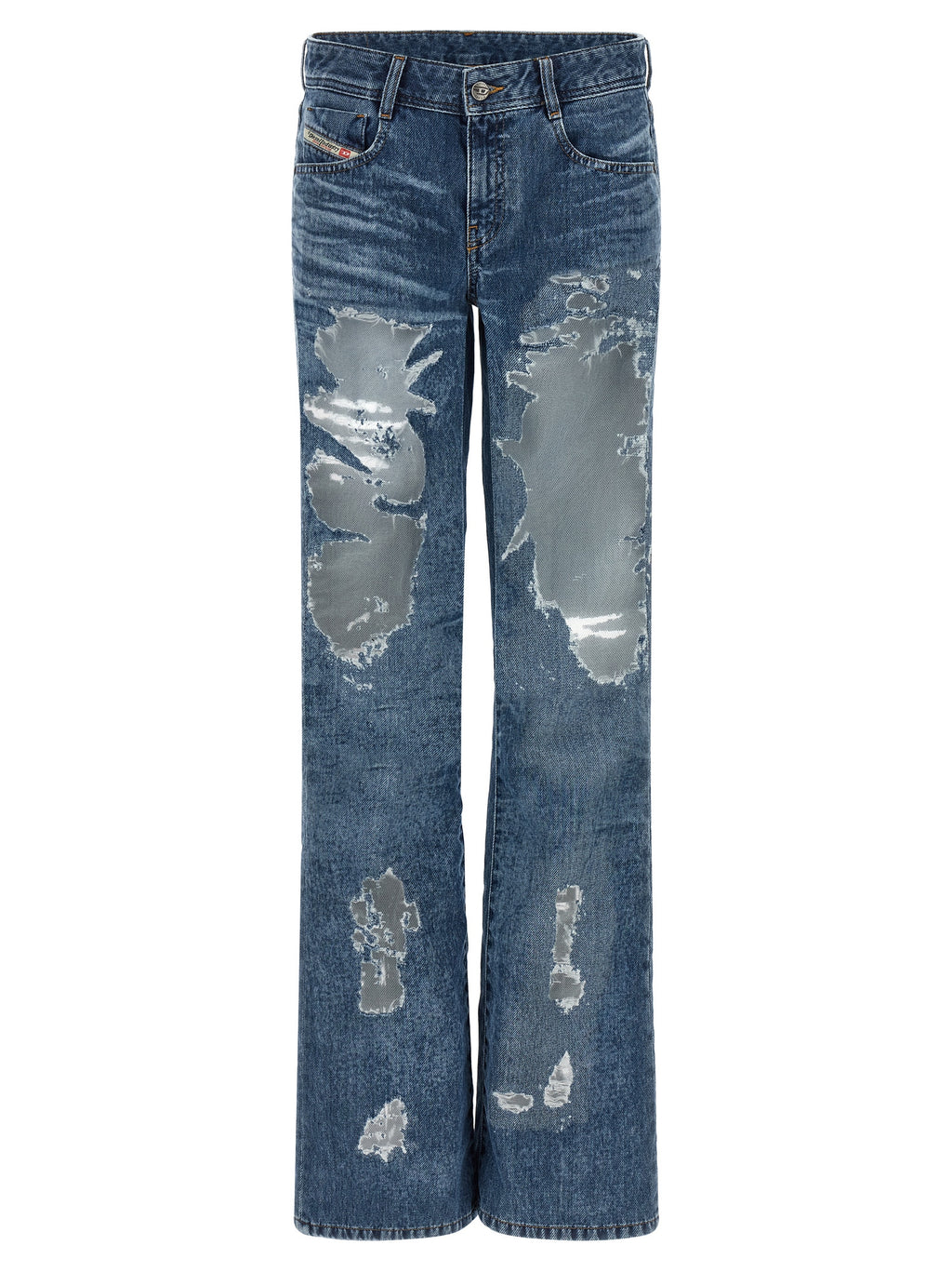 Diesel Blaue Baumwoll-Jeans mit ausgestelltem Bein