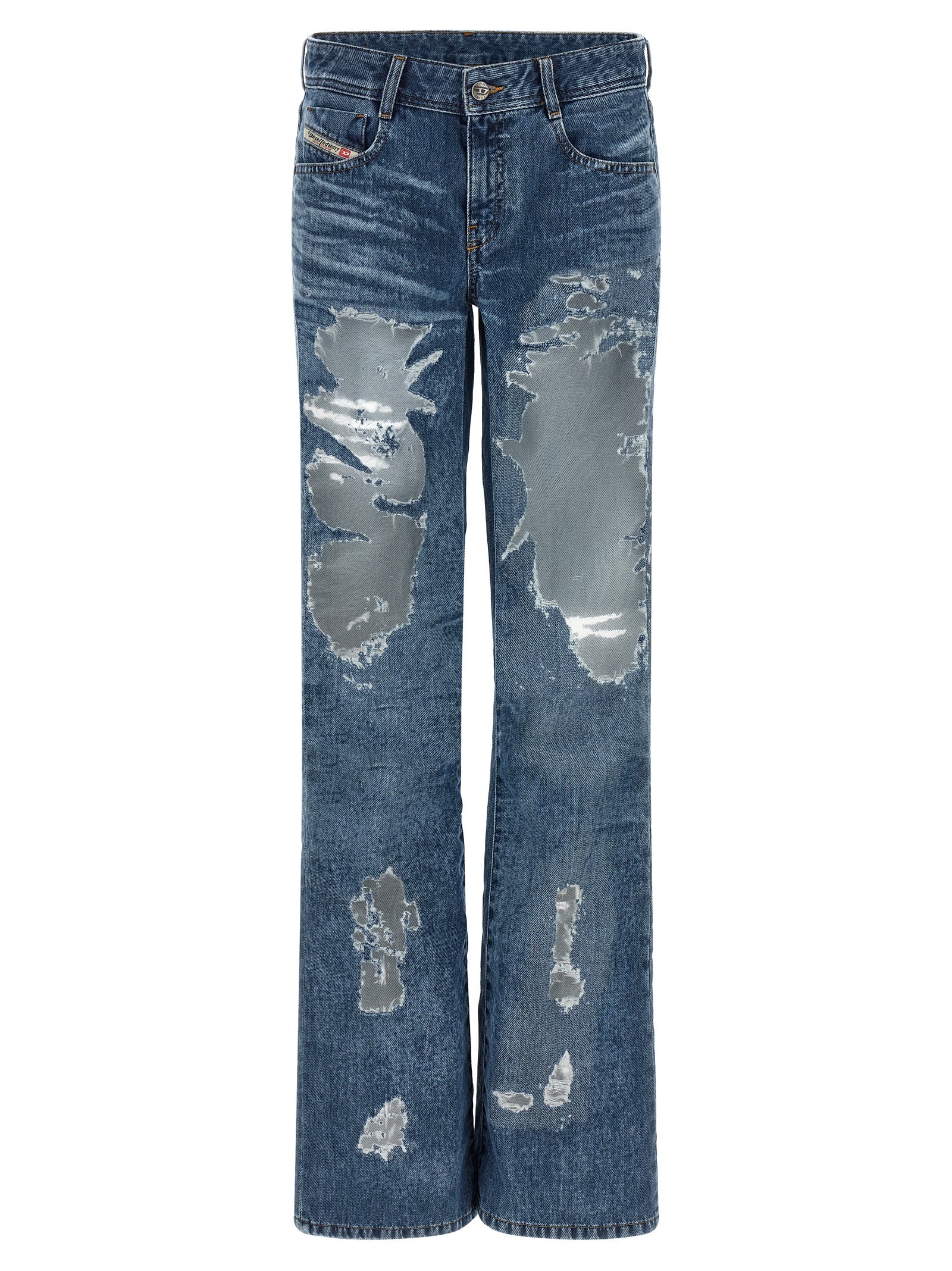 Diesel Blaue Baumwoll-Jeans mit ausgestelltem Bein