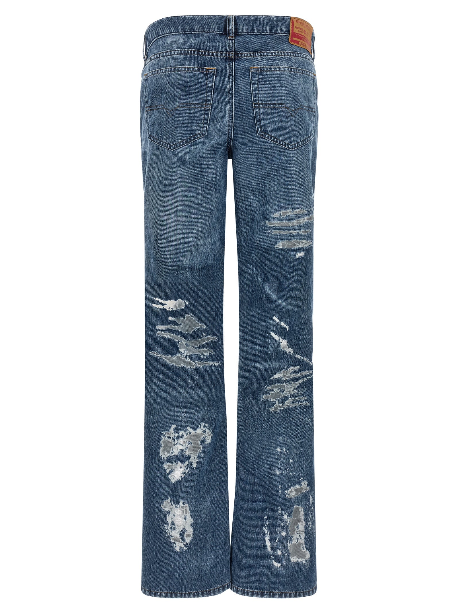 Diesel Blaue Baumwoll-Jeans mit ausgestelltem Bein