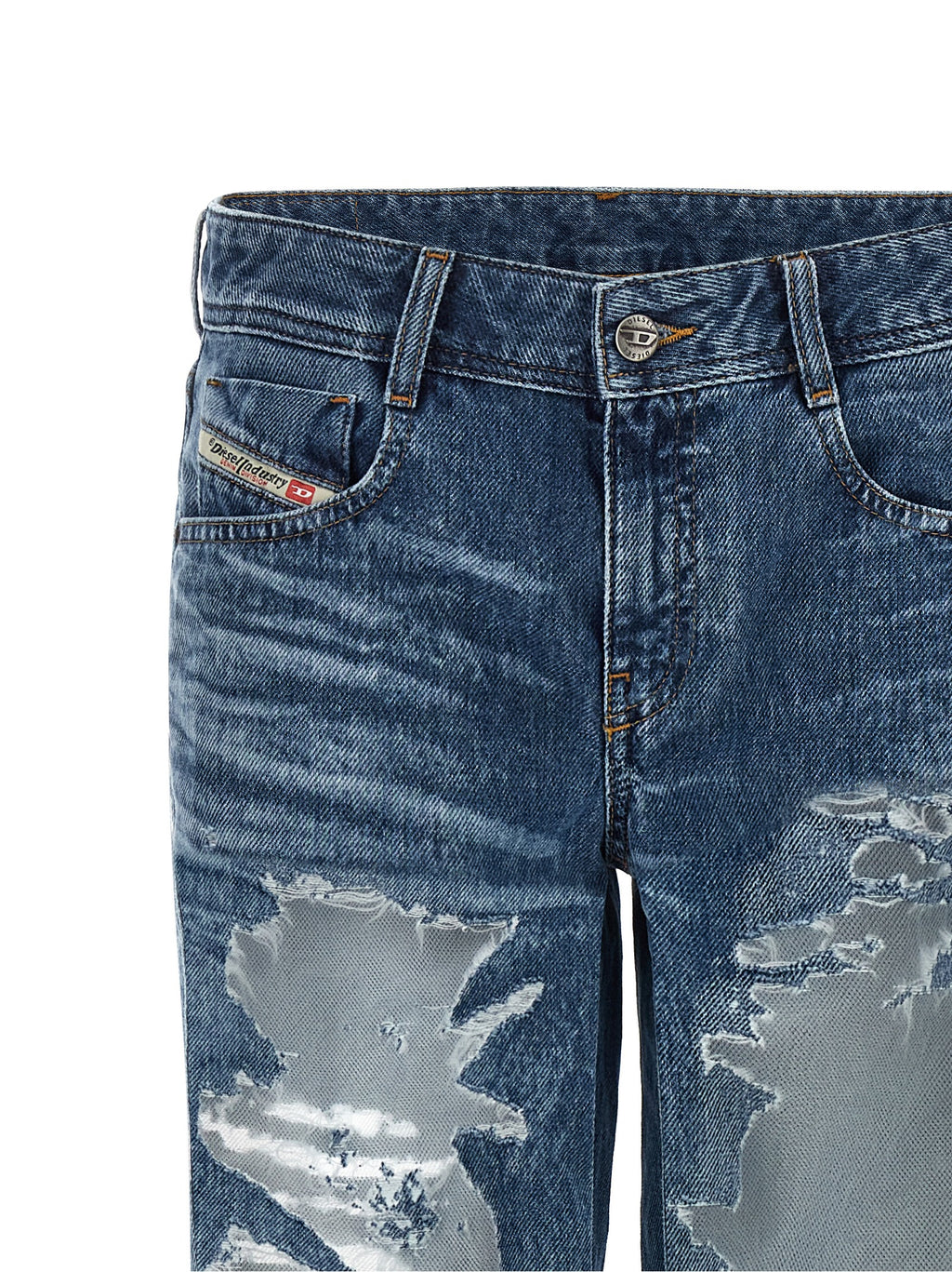 Diesel Blaue Baumwoll-Jeans mit ausgestelltem Bein