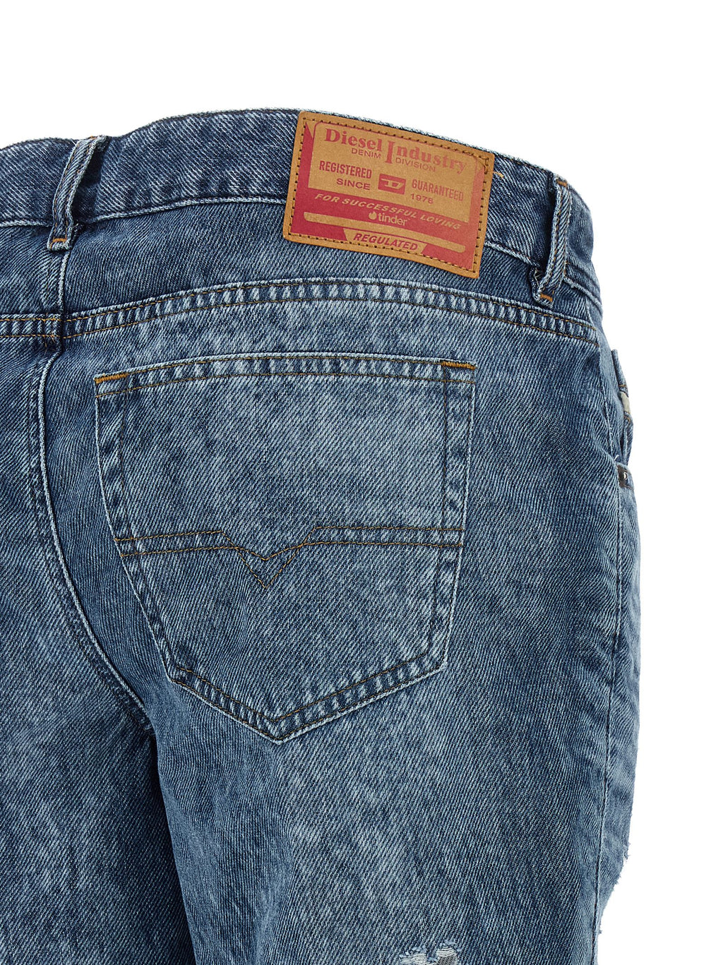 Diesel Blaue Baumwoll-Jeans mit ausgestelltem Bein