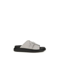 Alexander McQueen Graue Kalbsleder Bos Taurus Plateau-Sandalen