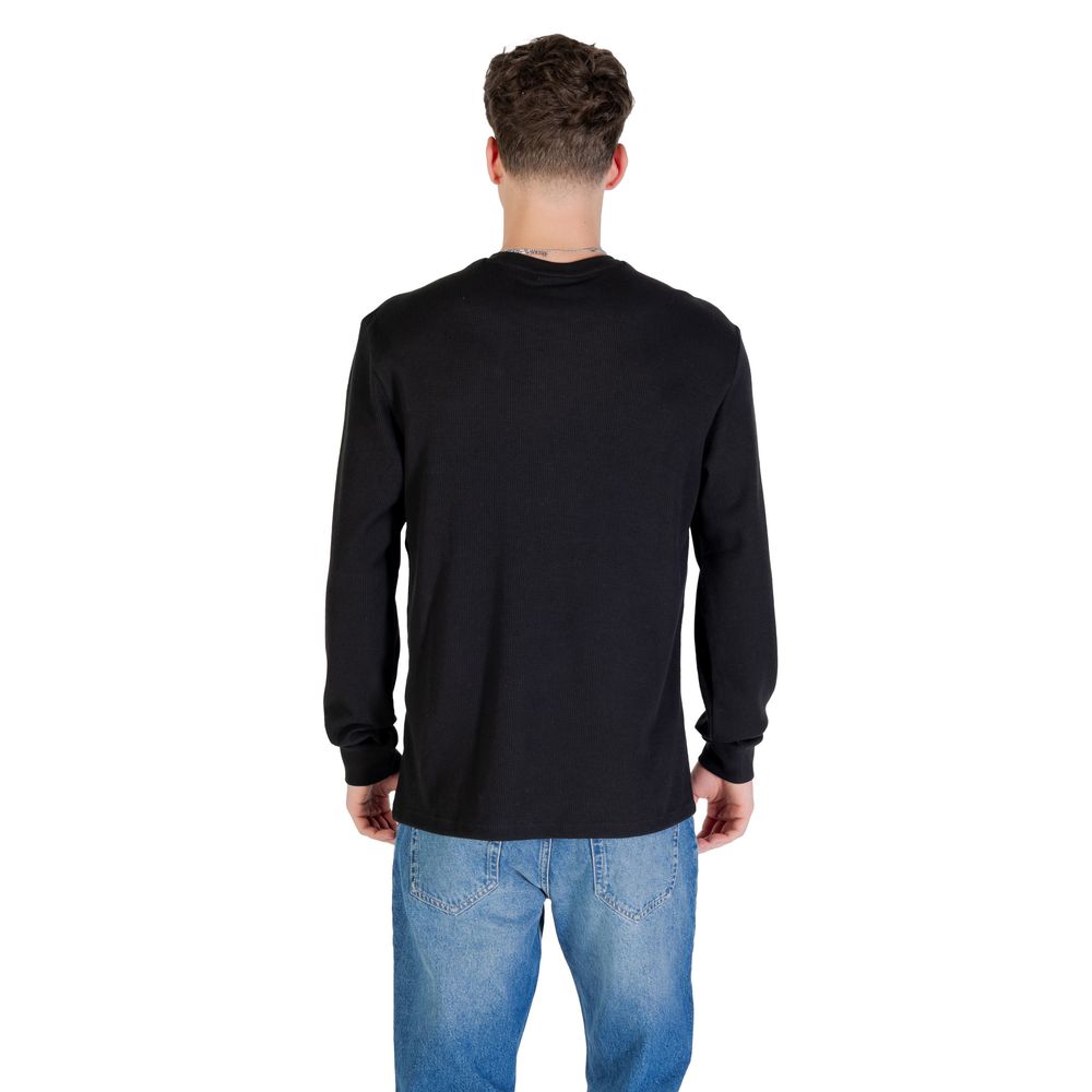 Calvin Klein Jeans Schwarzes Langarm-T-Shirt aus Baumwolle