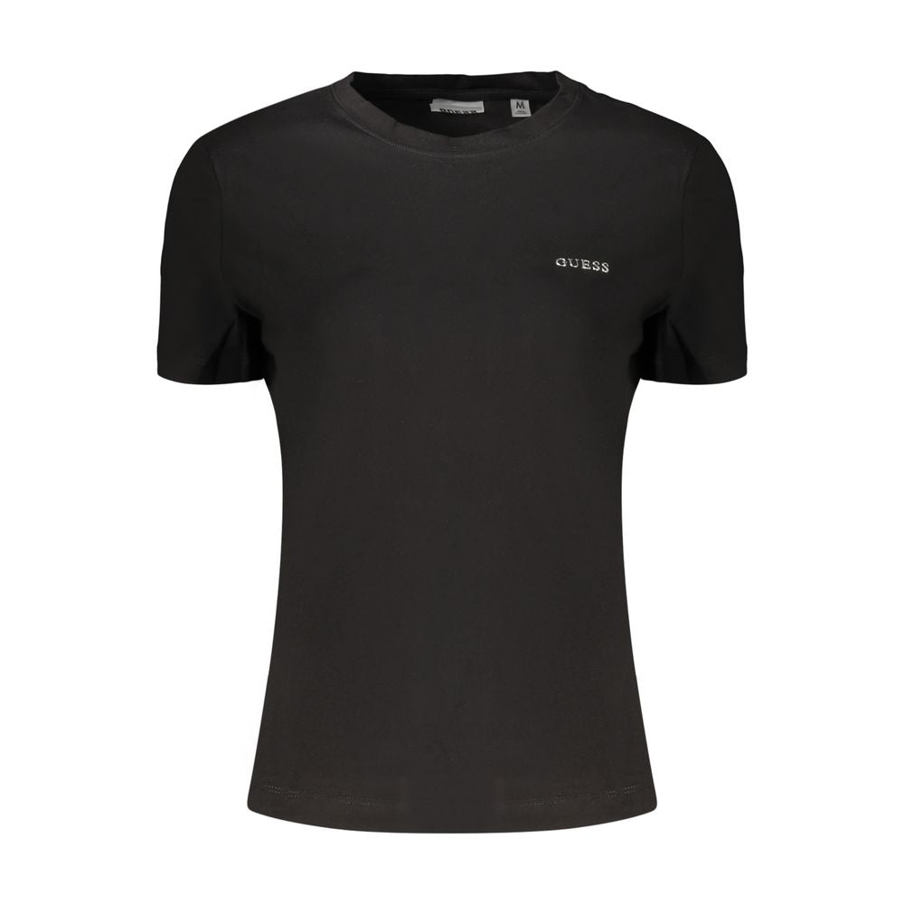 Guess Jeans Schwarzes Baumwoll-T-Shirt für Damen