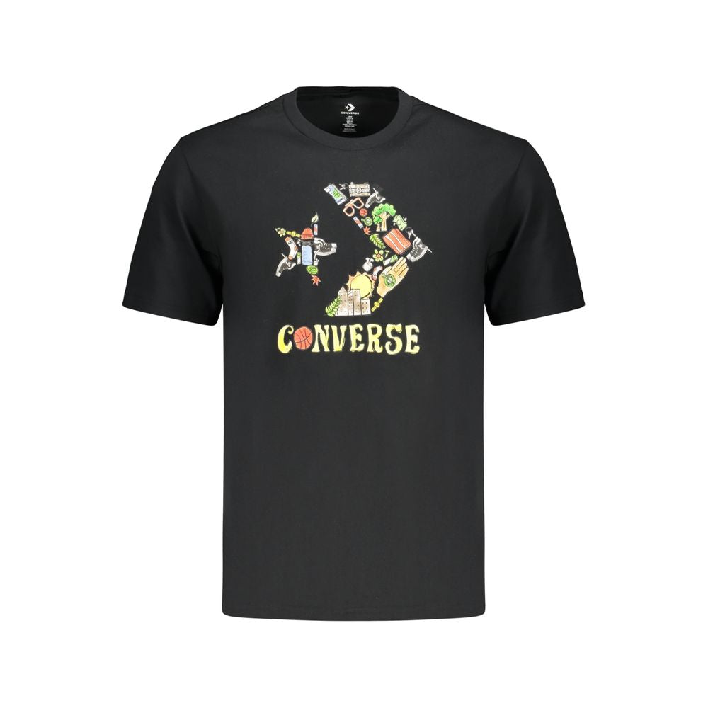 Converse Schwarzes Baumwoll-T-Shirt für Herren