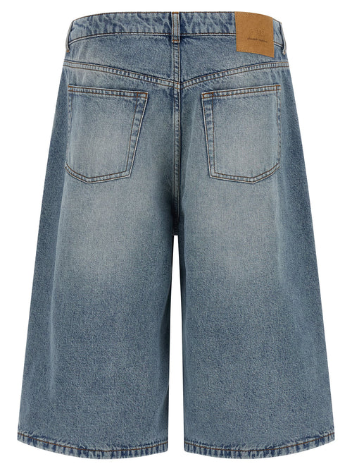 Ami Paris Blaue Baumwoll-Bermudashorts
