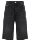Ami Paris Schwarze Baumwoll-Bermudashorts