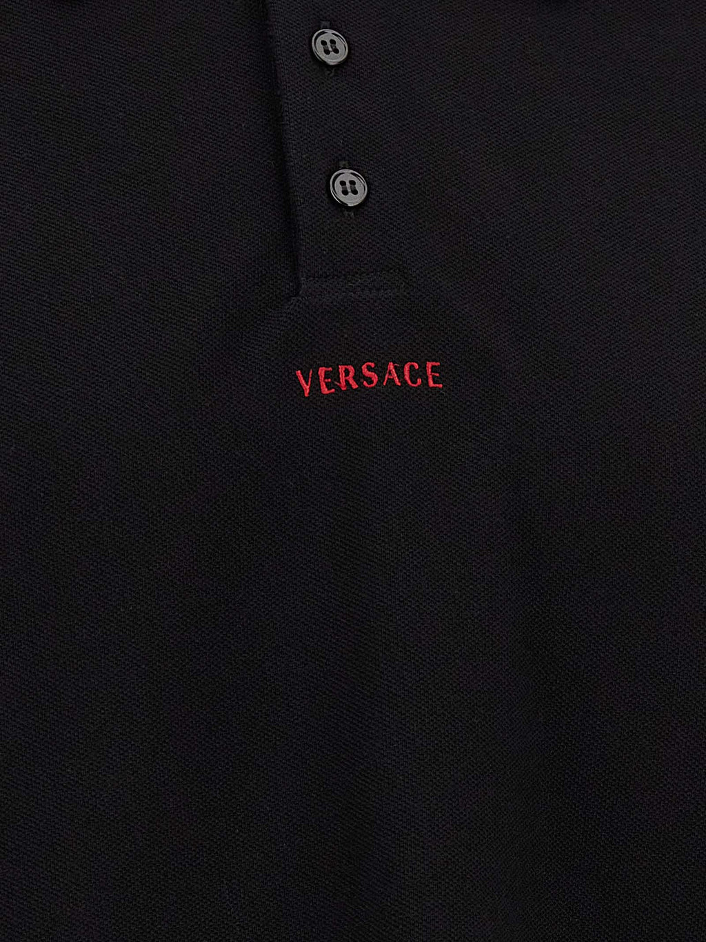 Versace Schwarzes Baumwoll-Poloshirt