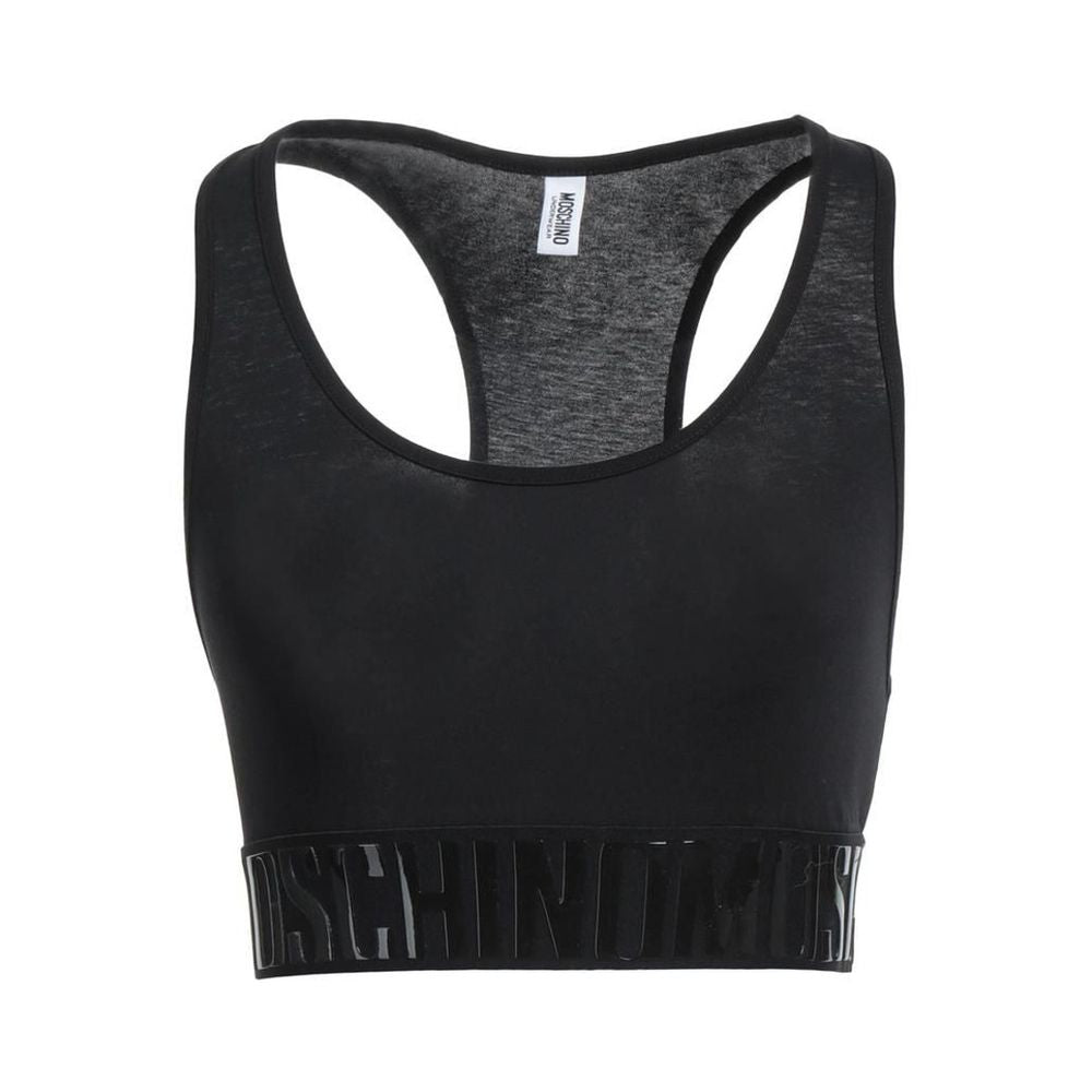 Moschino Schwarzer Baumwoll-Sport-BH