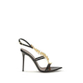 Giuseppe Zanotti Schwarze Bos Taurus Kalbsleder-Sandalen mit Stilettoabsatz