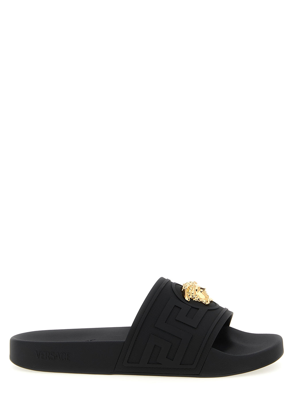 Versace Schwarze Glas-Slipper