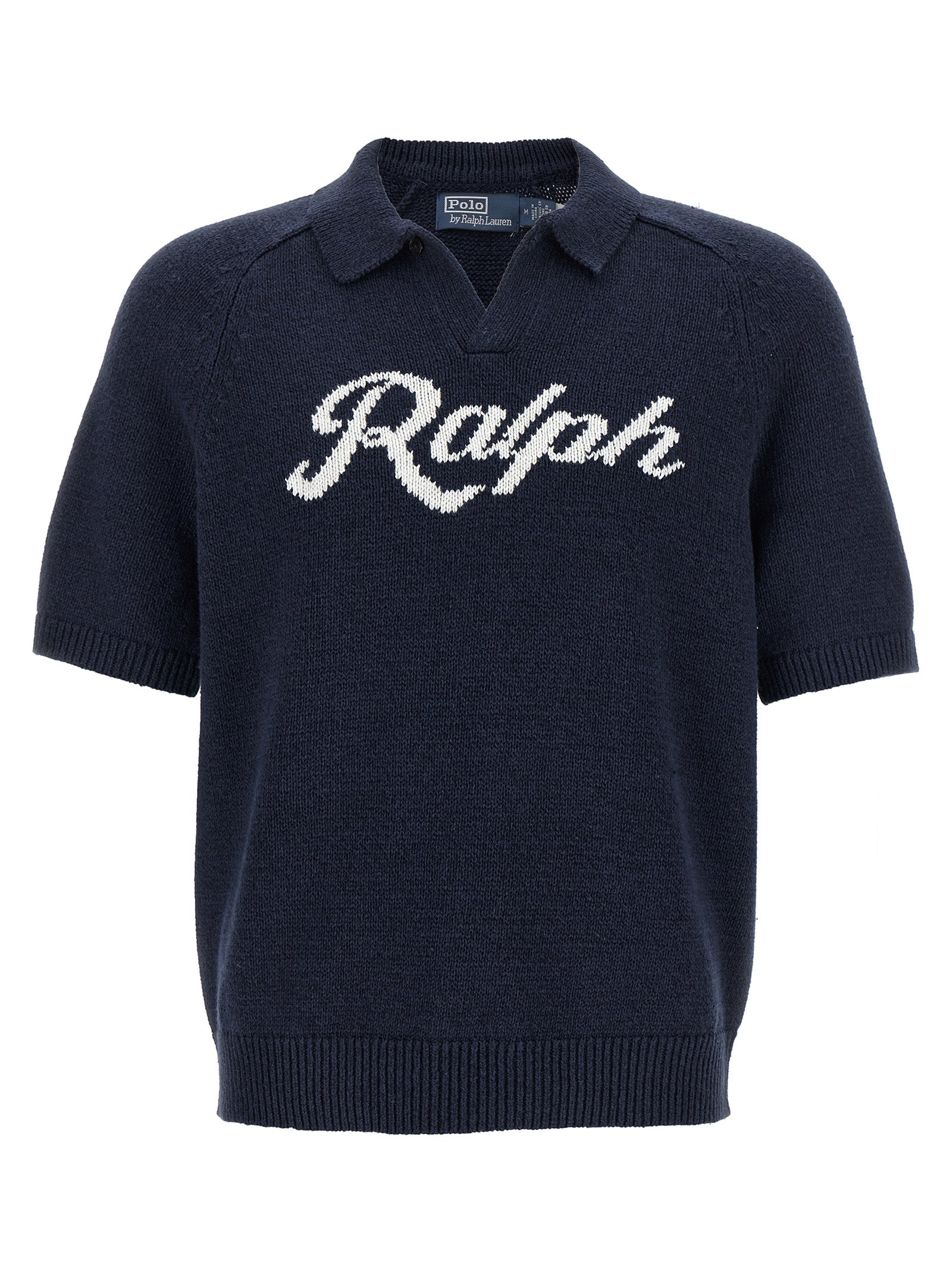 Polo Ralph Lauren Blauer Leinenstrickjacke