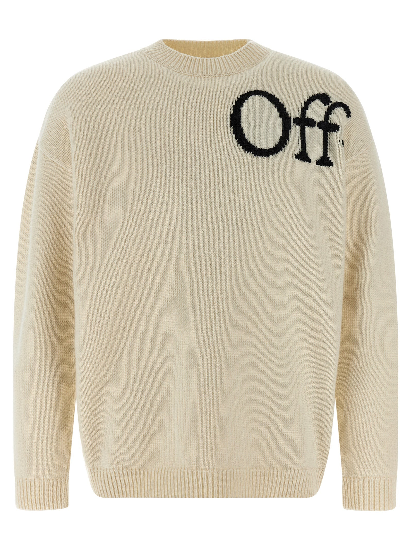 Off-White Zweifarbige Wollstrickjacke