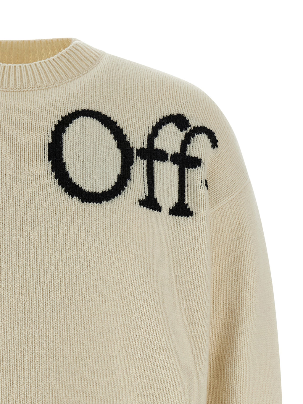 Off-White Zweifarbige Wollstrickjacke