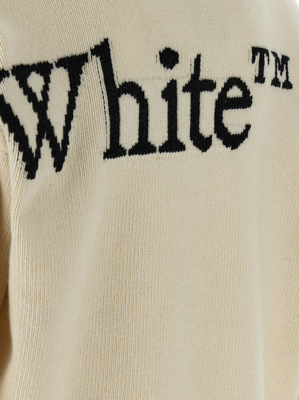 Off-White Zweifarbige Wollstrickjacke