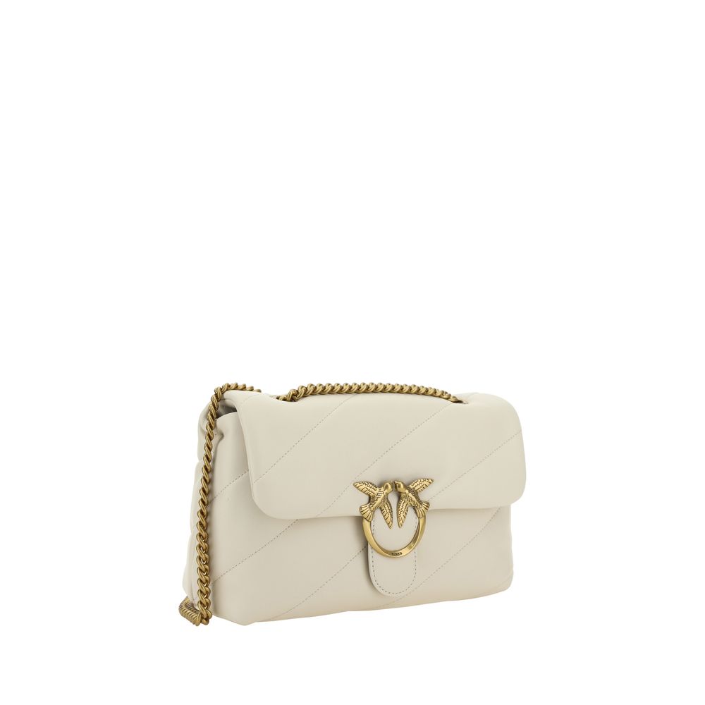 PINKO Weiße Bos Taurus Kalbsleder Schultertasche