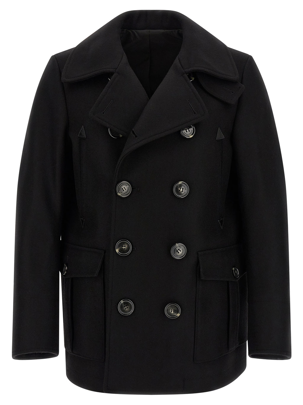 Dsquared² Schwarzer Wollmantel