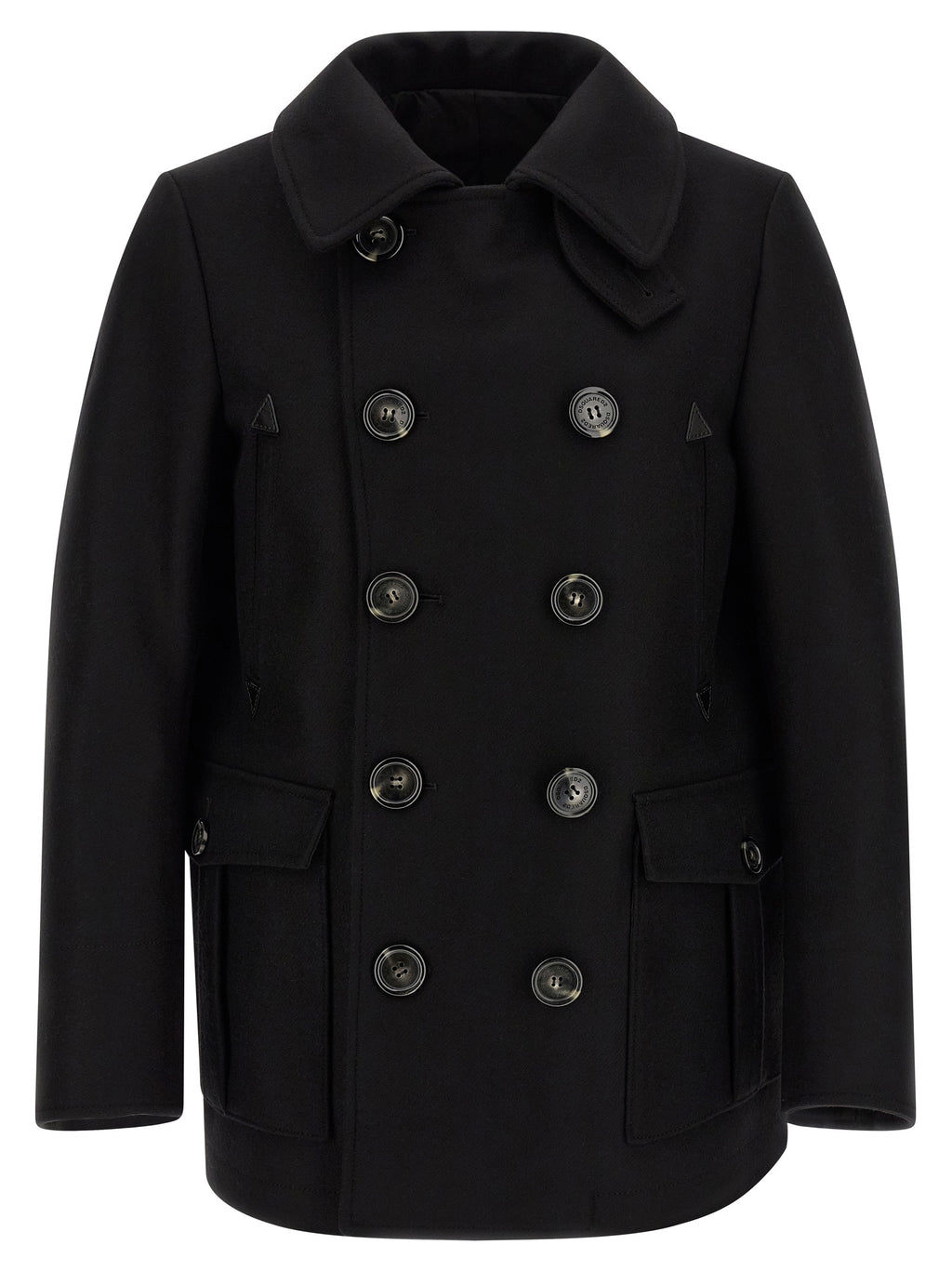 Dsquared² Schwarzer Wollmantel