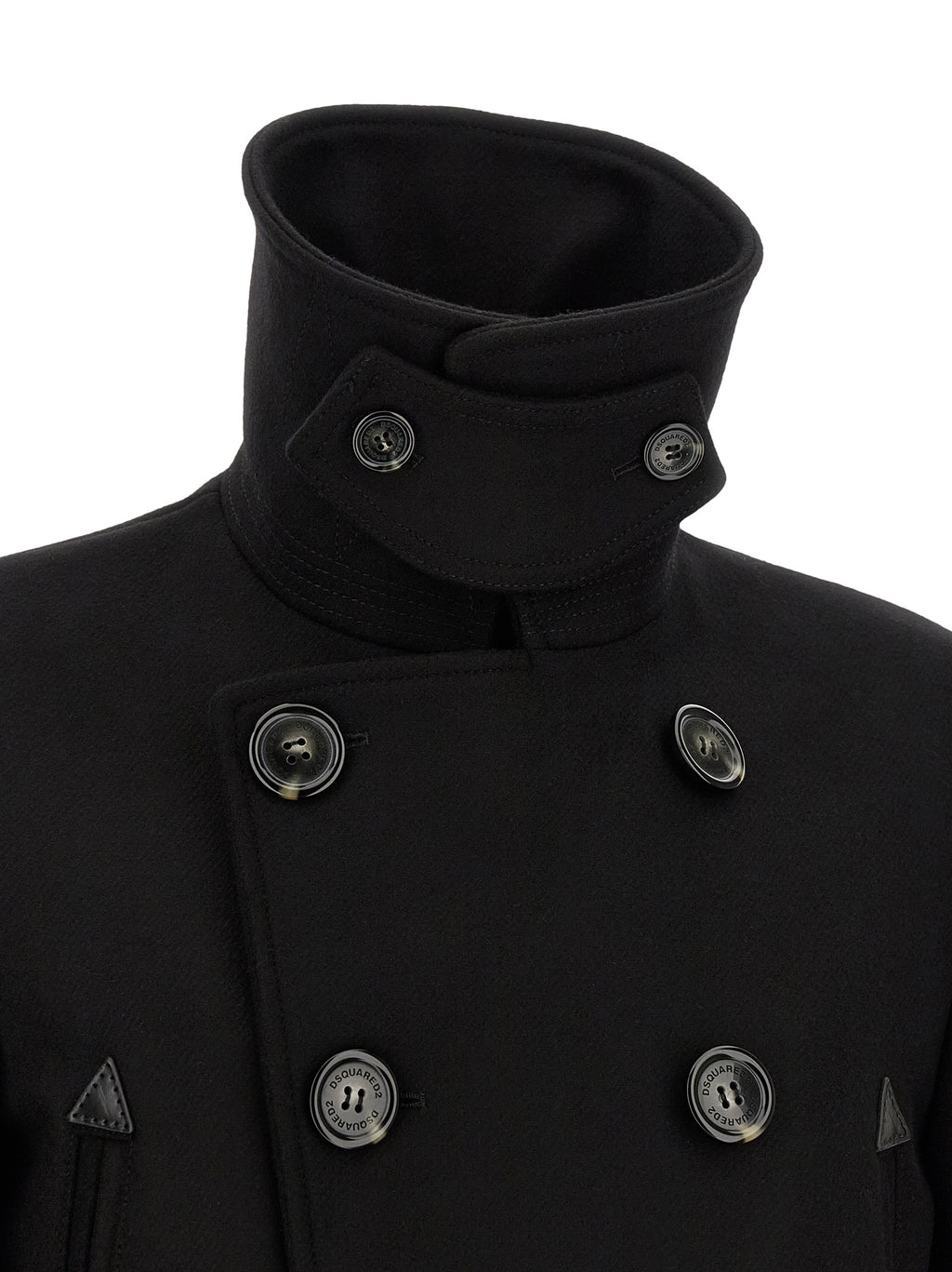 Dsquared² Schwarzer Wollmantel