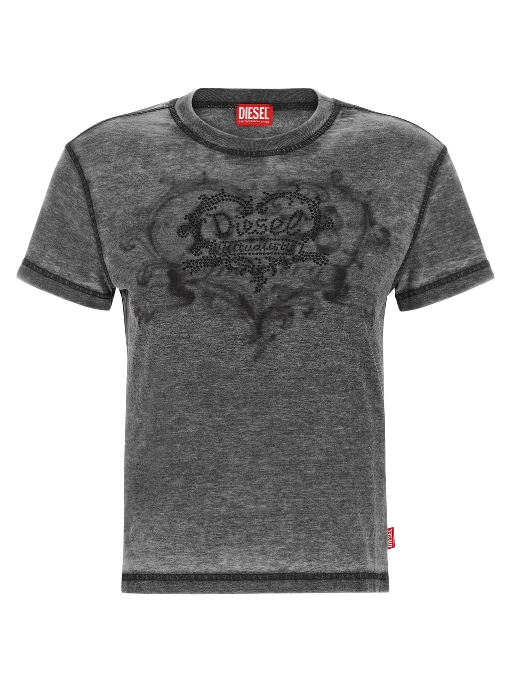Diesel Graues Polyester-T-Shirt
