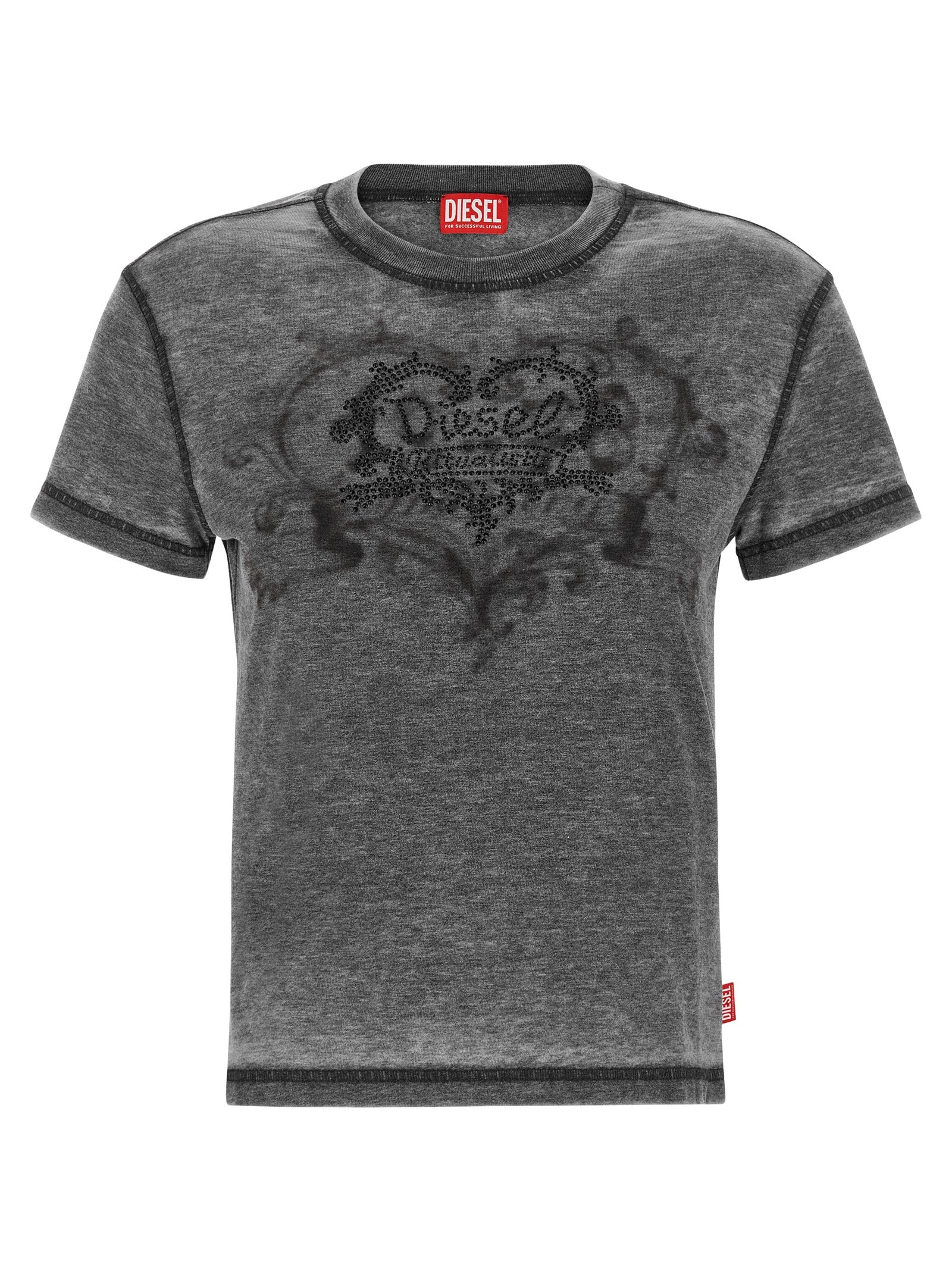 Diesel Graues Polyester-T-Shirt