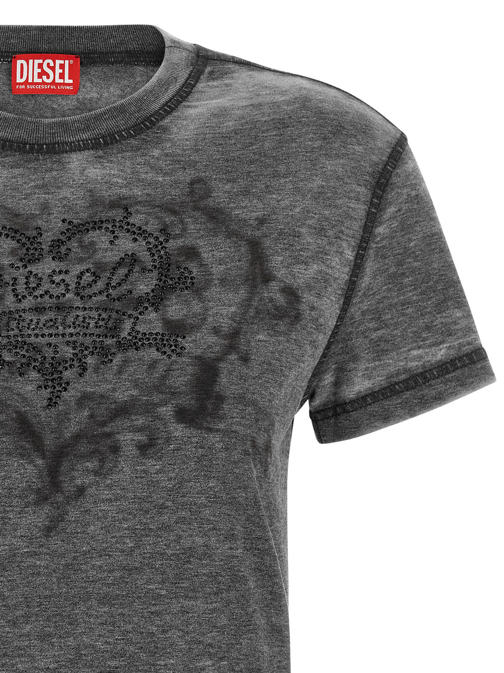 Diesel Graues Polyester-T-Shirt
