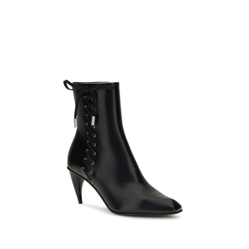 Alexander McQueen Schwarze Schnürstiefel aus Kalbsleder Bos Taurus