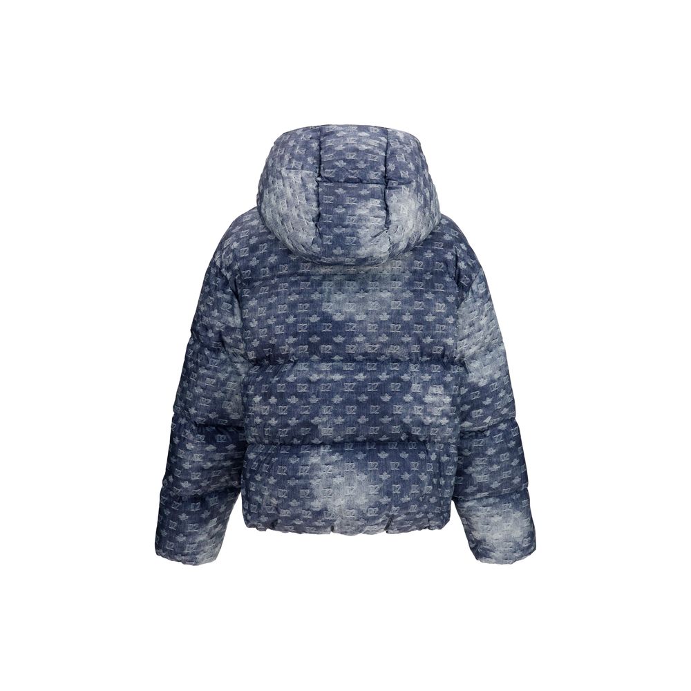 Dsquared² Blaue Polyester-Jacke in voller Länge