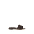 Miu Miu Braune Kalbsleder Bos Taurus Flache Sandalen