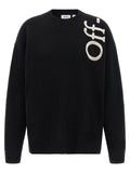 Off-White Zweifarbige Wollstrickjacke