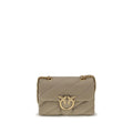 PINKO Beige Kalbsleder Bos Taurus Schultertasche