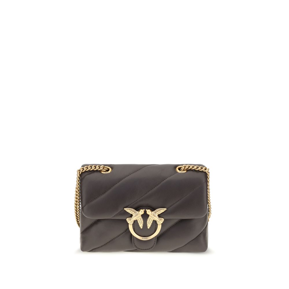 PINKO Braune Kalbsleder Bos Taurus Schultertasche