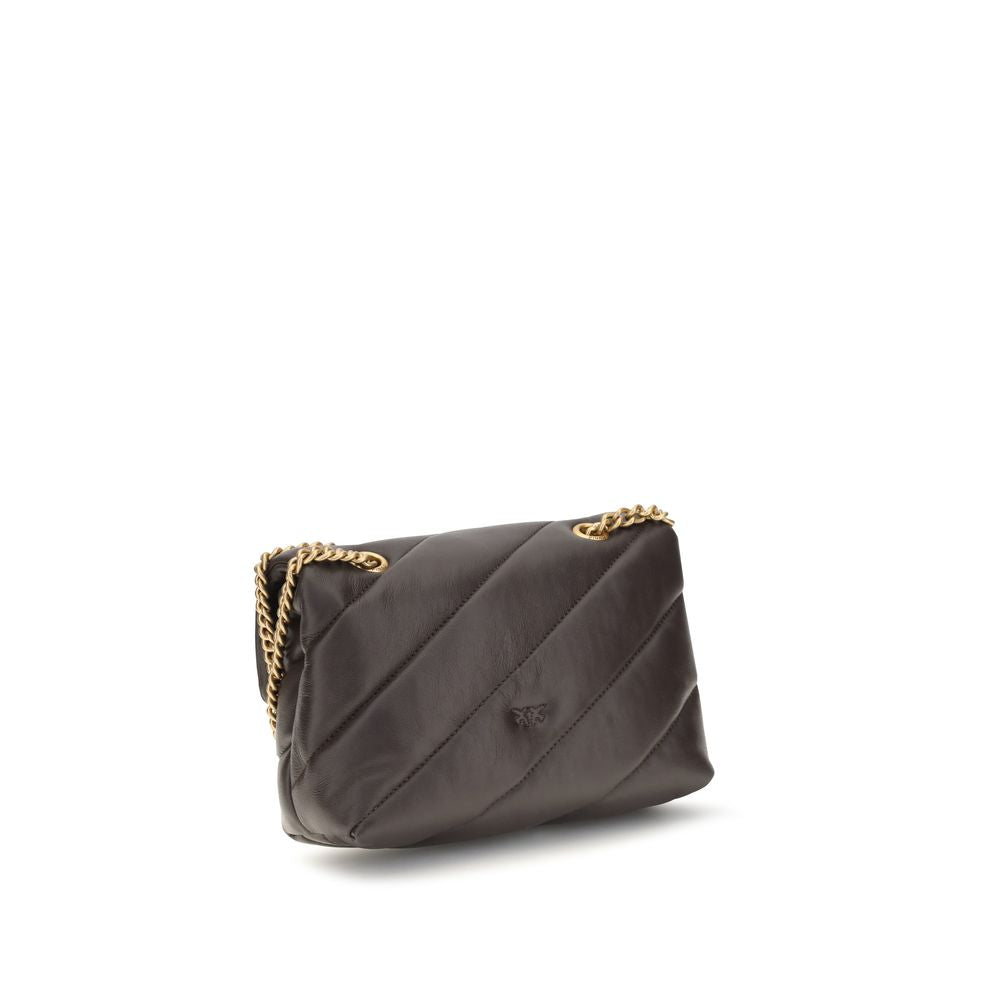 PINKO Braune Kalbsleder Bos Taurus Schultertasche