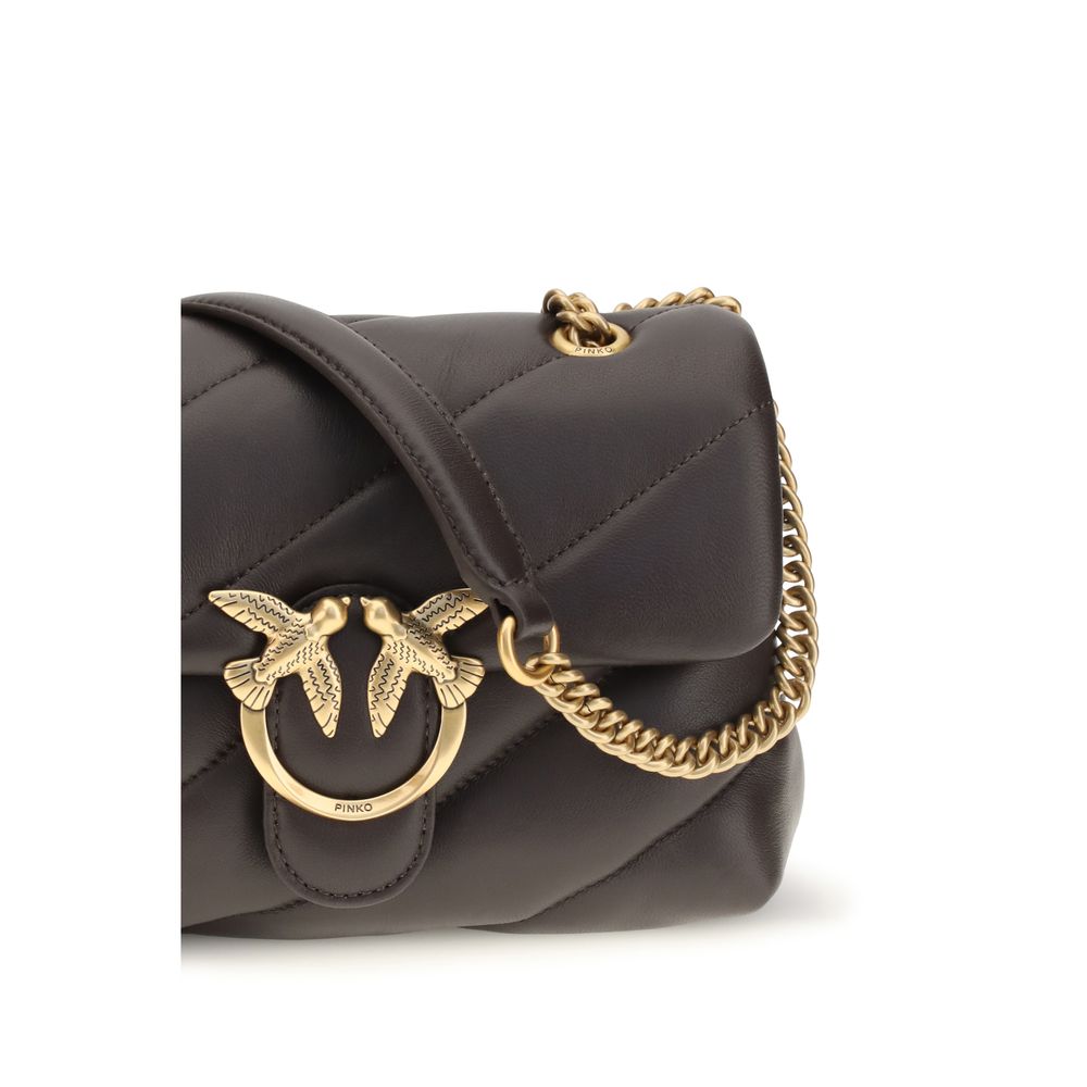 PINKO Braune Kalbsleder Bos Taurus Schultertasche