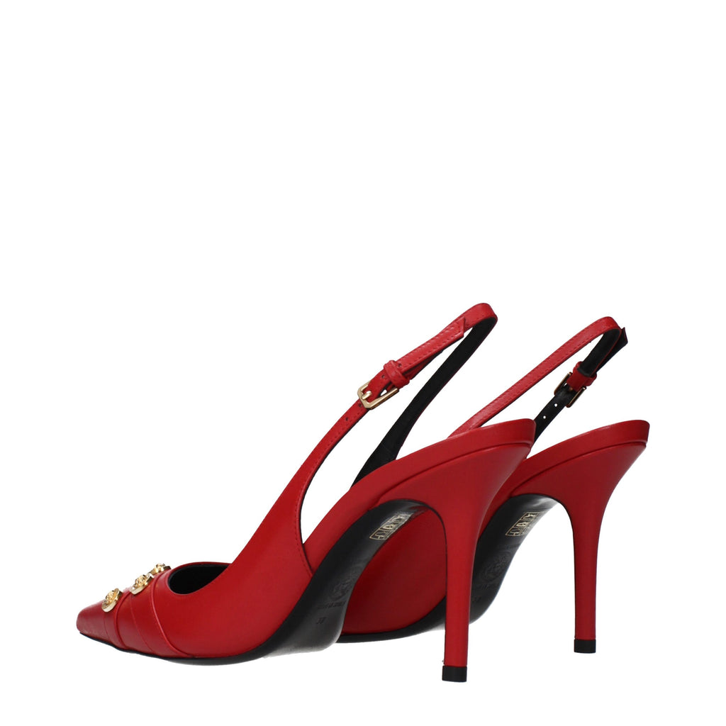 Versace Rote Leder Pumps mit hohem Absatz