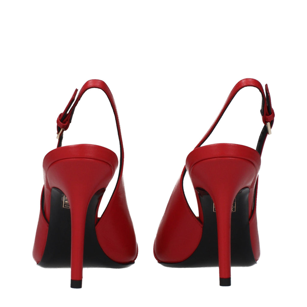 Versace Rote Leder Pumps mit hohem Absatz