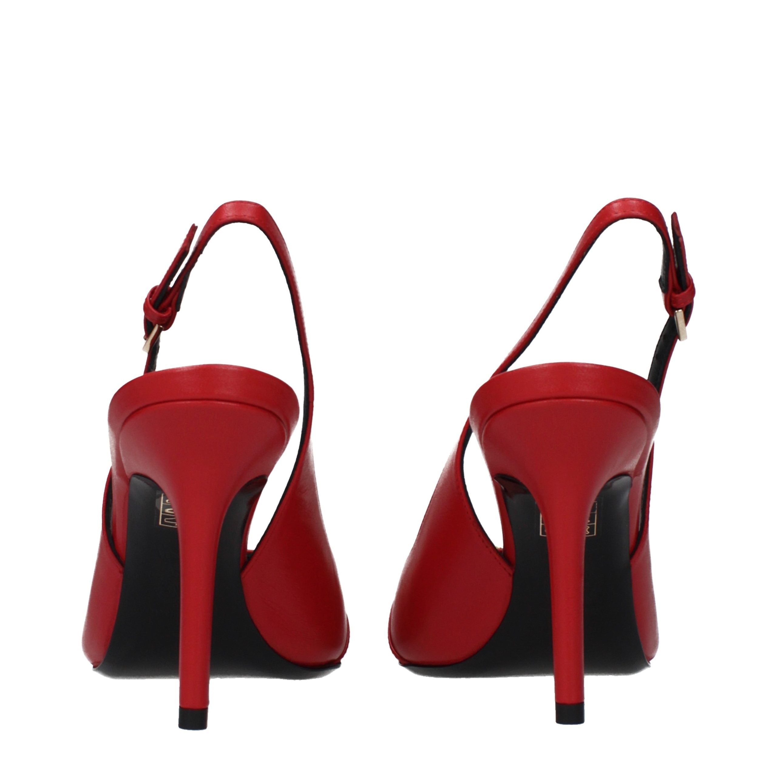 Versace Rote Leder Pumps mit hohem Absatz